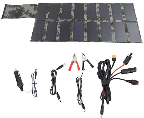 Panneau Solaire Portable 100 W, Chargeur de Panneau Solaire Pliable en Polysilicium, Chargeur de Panneau Solaire étanche en Polysilicium, Banque D'énergie Solaire Polyvalente,