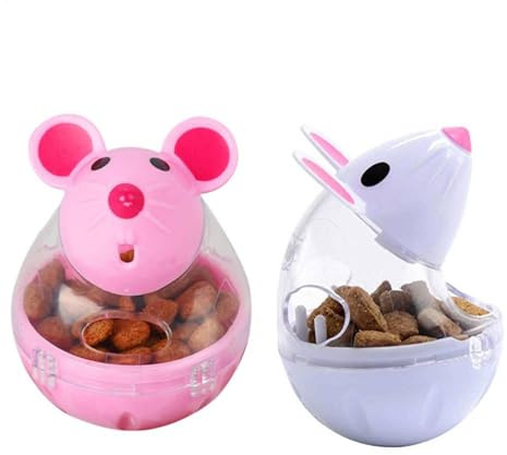 Missmisq Distributeur De Friandises et Croquettes Interactif Jouet De Puzzle avec Balle De Nourriture en Forme D'Oeuf