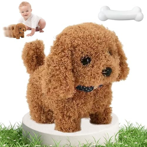 HBSFBH Realistischer Roboter Welpe, Elektronisches Haustier Hund Für Kinder, Interaktives Hund Spielzeug Kinder, Plüschiger Laufender Welpe Hund, Bellendes Hunde Spielzeug für Jungen und Mädchen