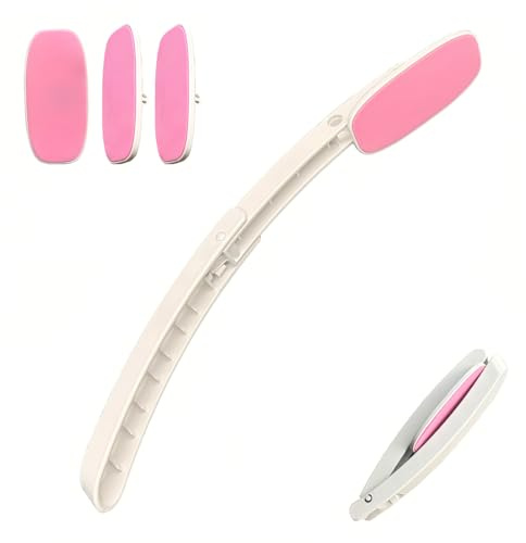 CATOR 1 Pcs rückenbürste, eincremehilfe für rücken, Rücken Eincremehilfe, Körperwäsche Lotion Applikator, Rückenbürste mit Applikator Pads, Rückenbürste mit langem Griff, Rückenschrubber