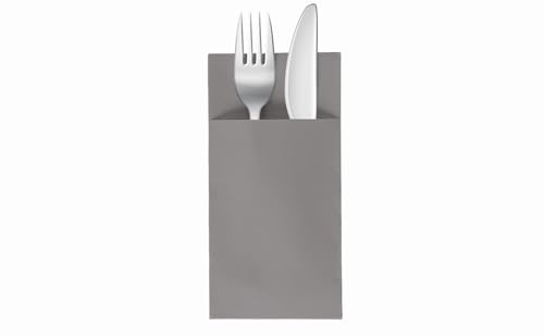 VelaHub Soft Point 50 Besteckservietten, Hochwertige, Einwegserviette, 39x38 cm, Grau
