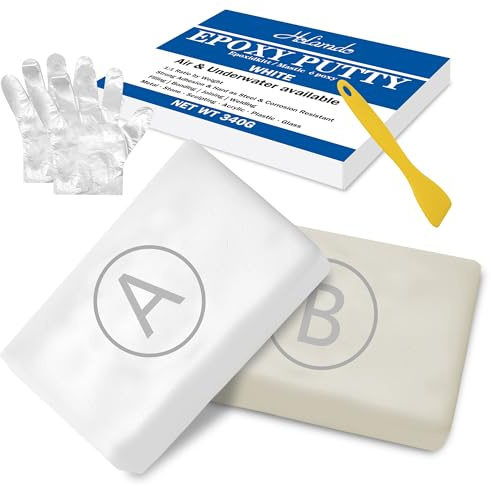 Epoxy Putty, 12oz/340g White Epoxy Sculpt Clay Fix Leaks, Cracks, Filling, Multi-Purpose Putty Stick Filler for Bonding Metal, Wood, Tile, Ceramics, Pool Plumbers Putty Mega Adhesion & Waterproof