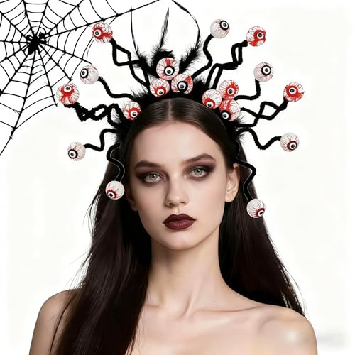 kiimiipa Halloween Augapfel Haarreif,Haarschmuck Mit Augapfel,Halloween Party Zubehör Kostüm für Halloween,Halloween Party Maskerade Cosplay Kopfschmuck Dekoration für Kinder,Damen & Heren (Augapfel)