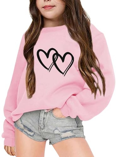Generisch Sudadera con capucha vestido mujer niños otoño e invierno parte letras impresas cuello redondo manga larga sudadera amistad suéter niña