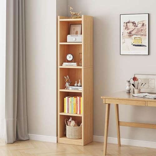 Piccola libreria a scala in legno a 5 ripiani, scaffale aperto per camera da letto, soggiorno, casa, ufficio, elegante soluzione per esporre libri e organizzare