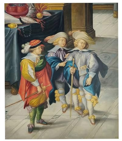 Quadro Dipinto a Mano - Olio su Tela 50x60 cm - Made in Italy - Tre Cavalieri – Arte Figurativa Originale – Quadro Elegante da Parete per Soggiorno, Studio o Camera – Opera Unica