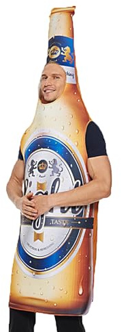 Bierflasche Kostüm Erwachsene Cosplay Outfit Leichter Einteiler Lustiger Bieranzug Bequem Oktoberfest Bierkostüm Für Party Karneval Halloween