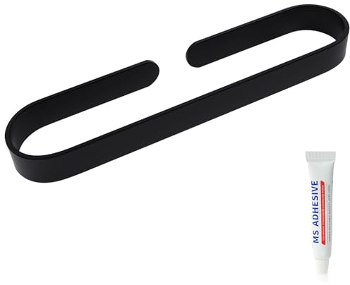 Adiwo Toalleros de Baño sin Taladro, Toallero Adhesivo para Baño y Cocina, Acero Inoxidable, 30 cm Negro Mate, Ovale