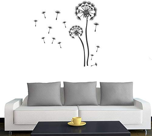A350 Wandtattoo 2x Pusteblumen + 25 Samen 120cm / 80cm anthrazit (erh. in 40 Farben + 3 Größen)