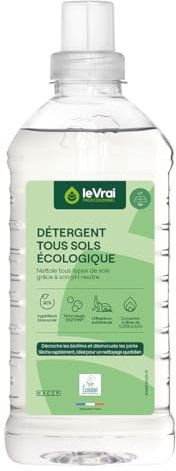 LE VRAI PROFESSIONNEL - Détergent Sols et Multisurfaces - Détergent Enzymatique, Certifié Ecolabel Européen - 94% d’Ingrédients Biosourcés - Senteur Pin des Landes - Fabrication Française - Flacon 1 L