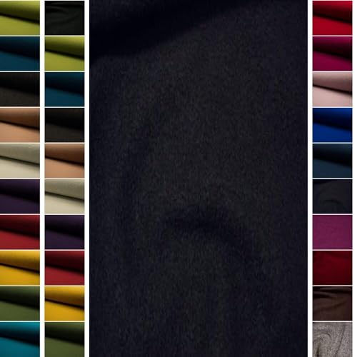 StoffBook Dunkelblau Walklodenstoff Walkloden Wollwalk für Bekleidung | Franst nicht aus und hochwertig, Stoff für Bekleidung, Mäntel und Näharbeiten, Kochwolle und Wollfilz