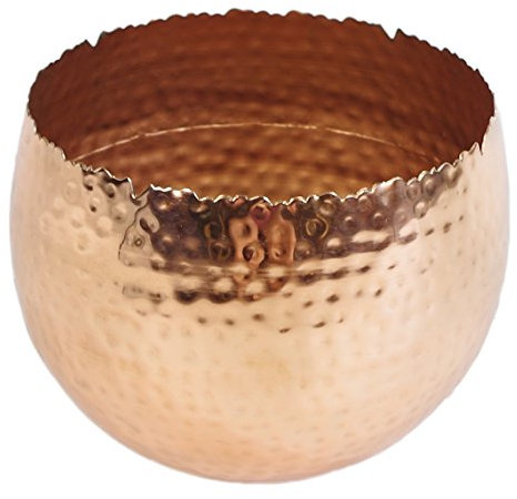 Leaf Large Curved Edge Hammered Metal Planter