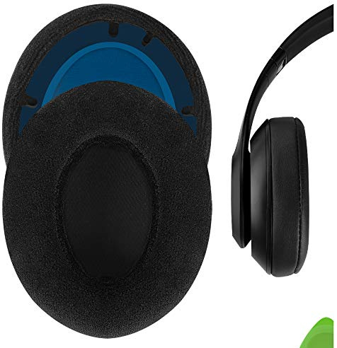 Geekria Comfort Velour Replacement Ear Pads for Beats Studio 3 Wireless (A1914) Headphones Ear Cushions, Repair Parts (Black)