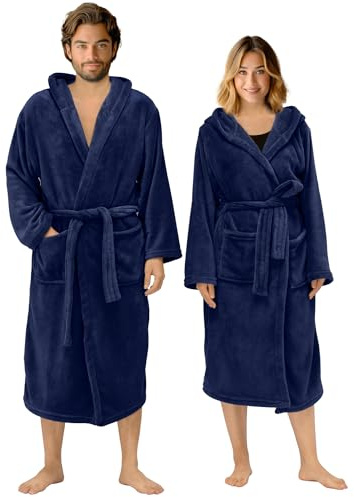 HOMELEVEL JEMIDI badrock badrockar damer män unisex – resor badrock morgonrock bastu morgonrock, denim, XL