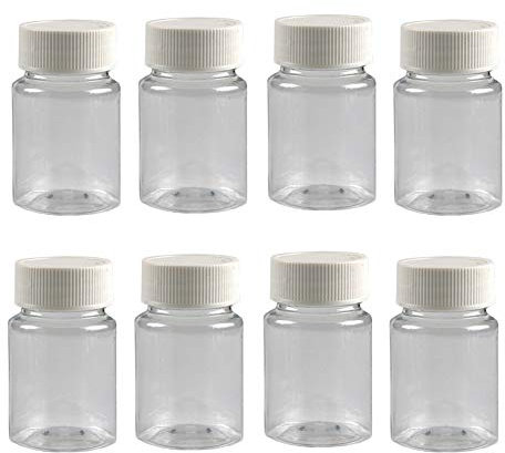 Happyupcity Lot de 12 flacons vides en plastique épais avec bouchon à vis blanc pour distribution de liquide et poudre solide 50 ml