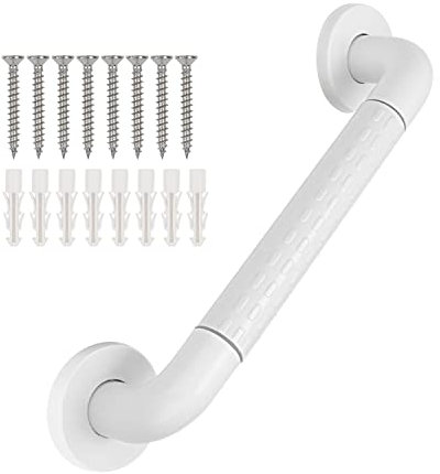 supregear Anti Bathroom Grab Rail - White Stainless Steel Shower Grab Bar Safety Handle - Support Rail for Bathtub Toilet Kitchen Stairway Towel - Handrail for Elderly, Children and Disability, 40 cm