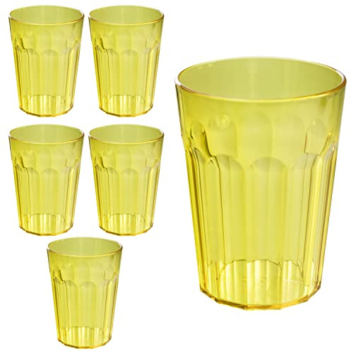 6 Stück Acryl Trinkglas GELB 450ml Trinkgläser 6 Glas Set Kunststoff Party