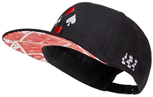 Cadency® Snapback Cap Poker, Damen und Herren, Schwarz, Unisex, Größenverstellbar