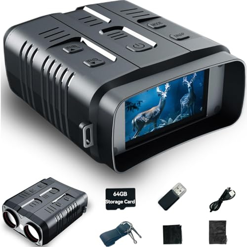 HALCONTORNO Night Vision Binoculars for Adults - 4K Video, Black & White