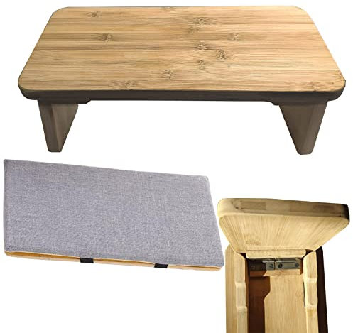 Samnuerly Yoga-Hocker, Bambus, Faltbarer und ergonomischer Yoga-Hocker für Meditation, für Teezeremonie, Yoga, Beten, Tiefe Meditationsbank
