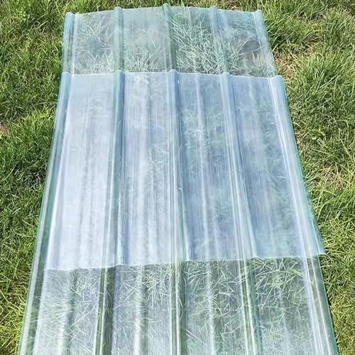 Profilblech Trapezblech Dachblech,Dachplatten für Garagenschuppen,UV-Schutz Transparente Regensichere Dachpaneele,2mm FRP-Tageslichtplatten,Ersetzen Gewächshäusern (0.9x1.6m/35x63in,1 PCS)