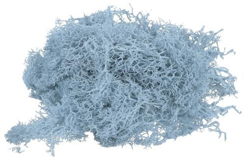 sourcing map 0,35 Unzen Moos Falsches Kunstmoos Künstliches Moos Natürliches Konserviertes Moos für Bastelkunst, Florales DIY-Projekt, Wand, Hochzeit, Garten, Terrassen-Dekoration (Hellblau)