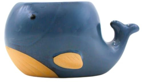 Dekohelden24 Cache-Pot – Pot de Fleurs – Bac décoratif en céramique comme Baleine – Dimensions (L x l x H) : env. 14 x 10 x 7,5 cm