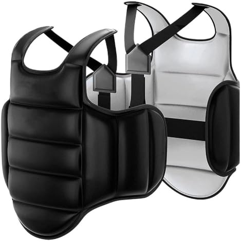 Boxing Body Protector Reversible, Boxing Chest Guard Kickboxing MMA Muay Thai Body Protector Adjustable Strike Shield Martial Arts Upper Belly Ribs Protection Pad, Taekwondo TKD Vest