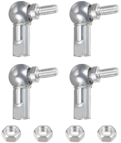yotutun 4 Pièces Extrémité Roulement à Billes avec Goujon Main Droite Femelle Filetage M8 x 1.25mm Autolubrifiant Acier Carbone L-Forme Bille Prise Emboutissage