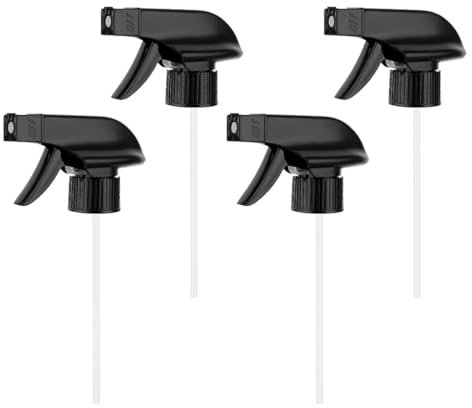 JAMAKALA 4Pcs Spray Bottle Replacement Trigger Sprayer Head, Spray Bottle Nozzle Replacement Spray Top Spray Head, Spray Attachment for Bottles for 28/410