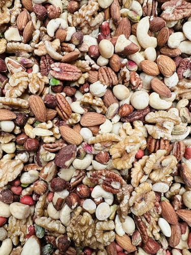 Mixed Nuts 1kg – LUXURY Deluxe 9 Premium Nut Mix of Macadamia Pistachios Pecans Hazels Cashews Almonds Walnuts Brazils Peanuts – Assorted Selection Raw Whole Natural Unsalted Healthy Snacks Bulk Gift