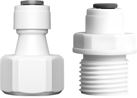 VZU 2 Stück Wasseranschluss Adapter 1/4 RO Wasser Gerade Rohrfitting auf 1/2 Weiblich/Außengewinde, Schnellkupplung Push In Steckverbinder für Wasserreiniger und Umkehrosmoseanlagen