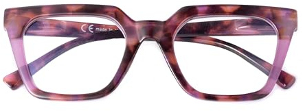 SKYWAY Übergroße Blaulichtfilter Brille Damen Herren,Stilvolle Quadratische Katzenaugen Blaulicht Brille Computerbrille Gaming Brille Ohne Stärke,Blendschutz/UV-Schutz (Lila Schildpatt)