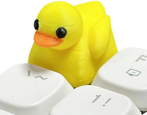 Duck Keycap - Duck Keycap Replacement Key | Yellow Duck Keycaps, Small Resin Keycaps For Keyboard, Stylish Keycap Replacement For Keyboard, Decorative Animal Keycaps For Home, Workplace