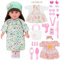 deAO Baby Puppen Sister 36CM, Puppe mit Langen Haaren, Babypuppen-Spielset mit 3 Sets Puppenkleidung, Kammzubehör, Haarband und Handtasche, Puppe Spiel Set, Geburtstagsgeschenke für Mädchen ab 3 Jahre