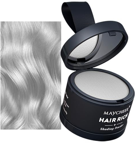 HISUNBEN Instantly Hairline Powder, vindtätt, svetttätt hår root up concealer för återkommande hårlinje, professionellt hår skuggpulver med spegel för puff-RA