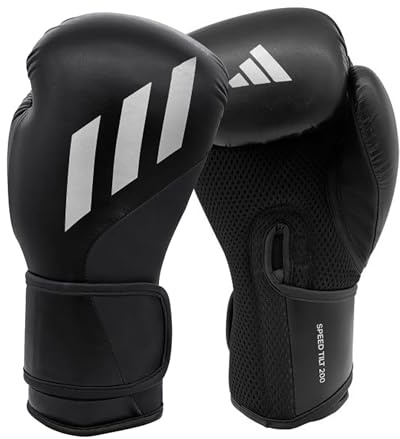 adidas Tilt 200 Boxing Gloves - Made from PU Leather, with Elasticated Strap for Secure Fit, Provides Wrist Support for Sparring, Training, & Boxing Bag Workouts, Suitable for Men & Women