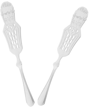 Mobestech 2piezas Cuchara De Absenta De Acero Inoxidable Cuchara Para Terrones De Azúcar De Absenta Filtro De Malla Versátil Para Servir Cubitos De Hielo Coctelería