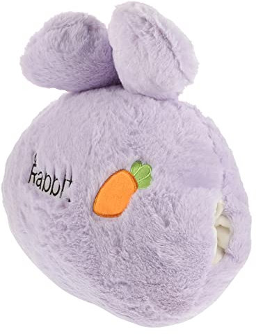YARNOW Kuscheliges Rabbit Doll Handwärmer Kissen Violett Weiches Plüsch Kuscheltier Hase Als Sofa Dekoration Winter Wärmendes Throw Pillow Für Mädchen Und Zimmergestaltung