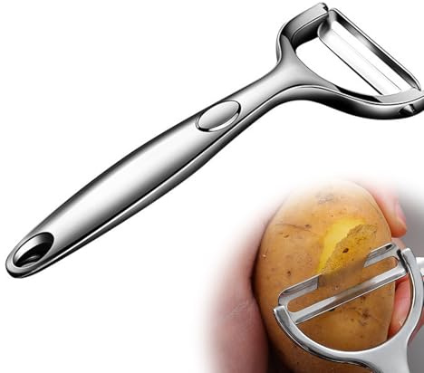 Vroxdrez Pelaverdure Professionale in Acciaio Inox Spesso, Pelapatate e Carote con Lame Affilate, Sbucciatore Manuale per Cucina, Potapeeler con Impugnatura Ergonomica Antiscivolo