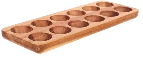 LIFKOME Porta Uova Resistente e Infrangibile 12 Scomparti in Legno Marrone Versatile Vassoio Rettangolare per Cucina e Sala da Pranzo