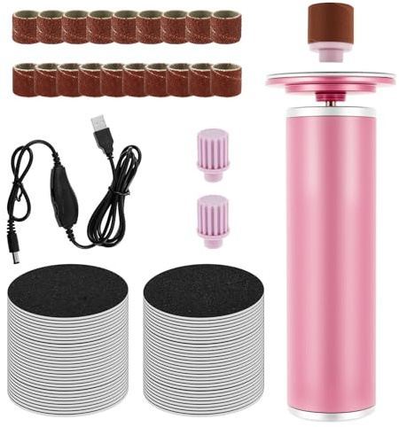 Hornhautentferner Elektrisch 2 In 1 Hornhaut Entfernen Fuß Elektrisch mit 60 Schleifpapierscheibe Einstellbare Geschwindigkeit USB Aufladung Elektrischer Hornhautentferner für Füße Hände