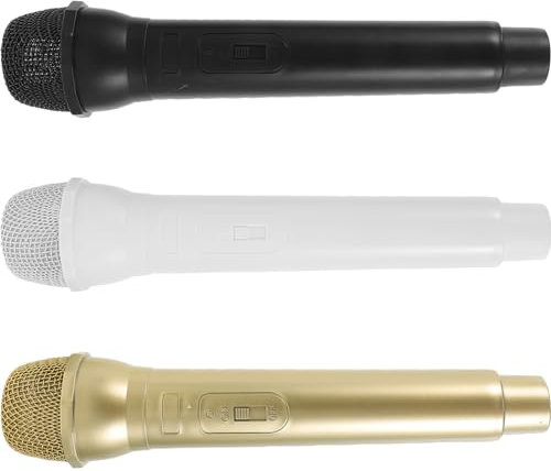 minkissy Lot de 3 Faux Microphones pour Garçon et Filles Microphone Jouet en Plastique Accessoire de Jeu de Rôle pour Fête et Simulation Micro Factice Portable