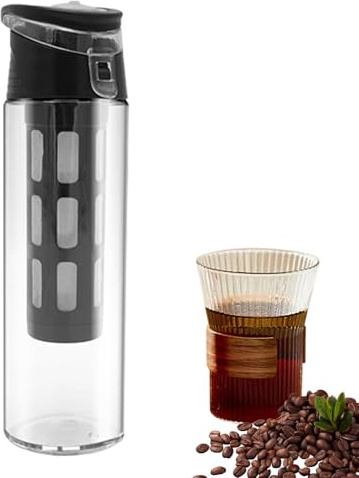 Eced Tea - Botella de café con tapa de frío, botella de enfriamiento personal respetuosa con el medio ambiente | Easy Grip Brew Cup, vaso derramado para bebidas de viaje, práctica actividad