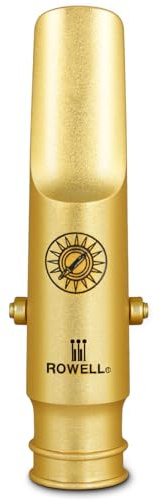 ROWELL Tenor Saxophone Metal Mouthpiece Jazz Sax Mouthpiece- 5-Level Adjustable Ligature & Protective Cap Full Tone for Jazz & Concert Band