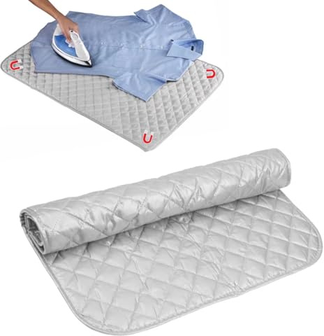 DOKRIN Assi da stiro,Tappetino da stiro magnetico, portatile, pieghevole, in cotone per uso domestico (45 * 85 cm)