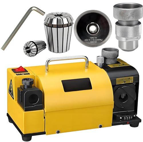 Portable Drill Bit Sharpener, Adjustable Angle, for 3-13mm Drill Bits, Professional Grinding Tool with 11 Collets, End Mill Re-Sharpener Machine