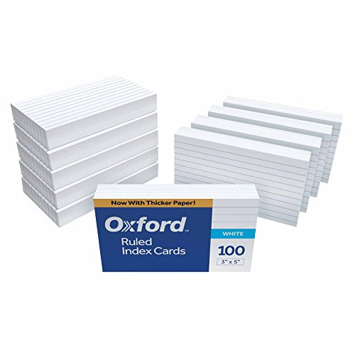 Oxford Ruled Index Cards, 3 x 5, White, 1,000 Cards (10 Packs of 100) (31)