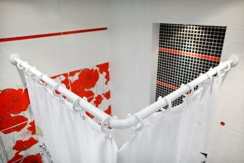 QUALITATIV HOCHWERTIGE ALU WINKELSTANGE DUSCHVORHANGSTANGE UNIVERSALSTANGE WEISS 3 er! CORNER SHOWER ROD WHITE!