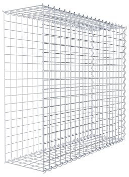 GABIONA Cesta de piedra de gavión rectangular, malla de 5 x 5 cm, profundidad de 30 cm, cesta de cultivo tipo 2, cierre de espiral, galvanizado (100 x 90 x 30 cm)